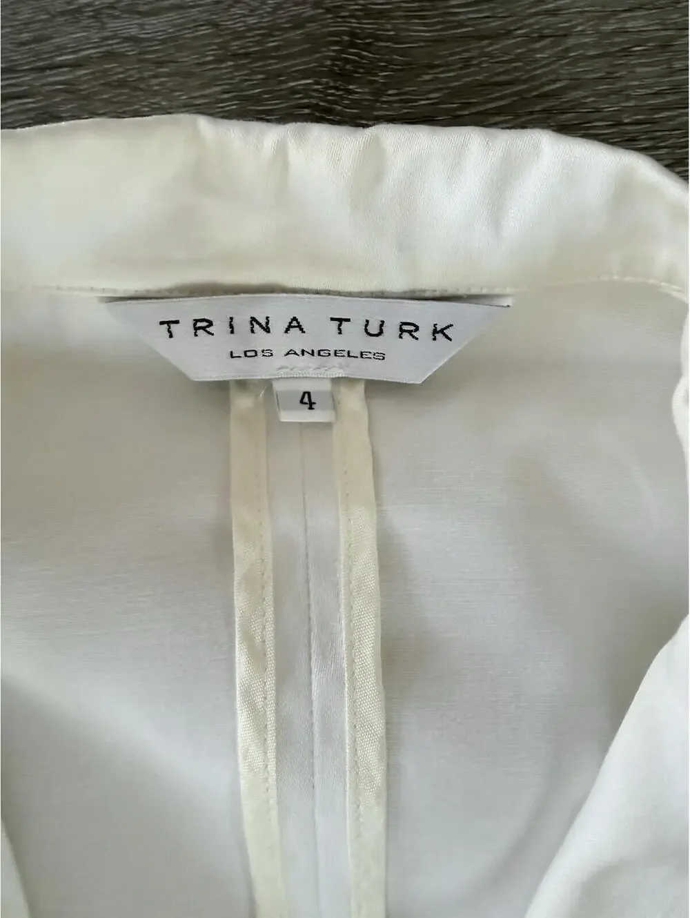 Trina Turk Women’s Size 4 Cream  Blazer 3 Buttons - Picture 4 of 6